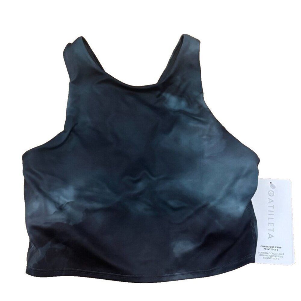 Athleta Womens XS Conscious Crop Printed A-C Top Blue/Green NEW WITH TAGS - Picture 2 of 7